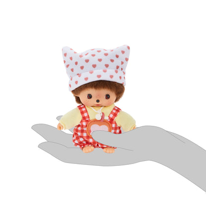 Hello Kitty x Monchhichi Bebichhichi with Overalls and Yellow Shirt