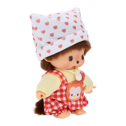 Hello Kitty x Monchhichi Bebichhichi with Overalls and Yellow Shirt