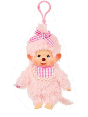 Monchhichi Keychain Fluffy Pink Girl