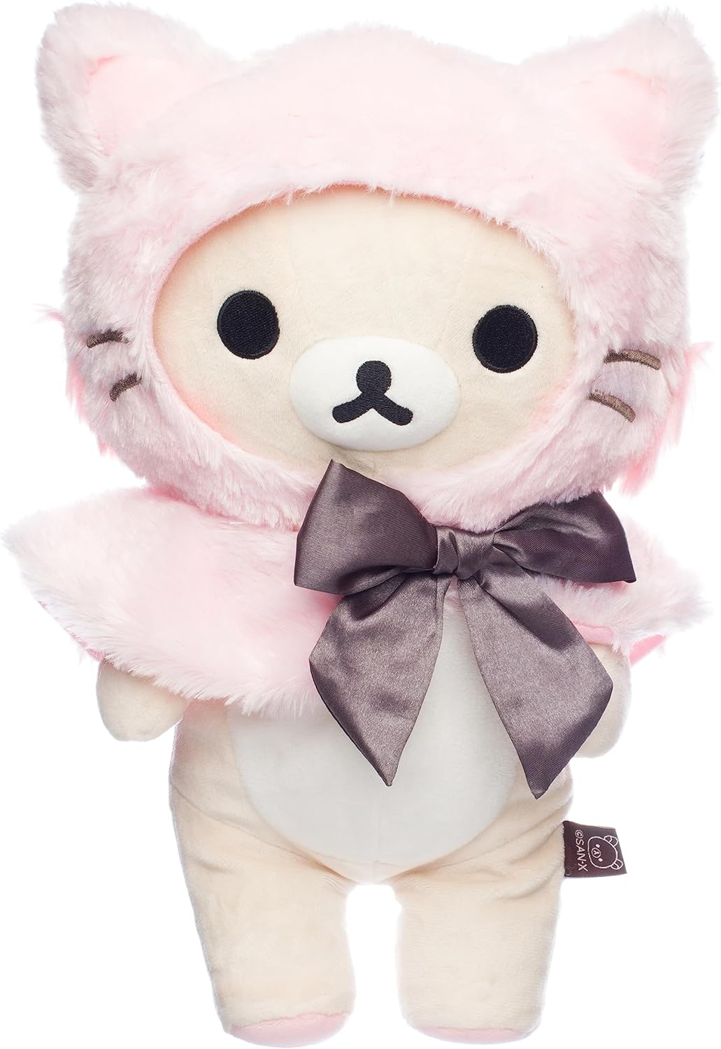 Korilakkuma Dressed in a Pink Hooded Cat Cape Plush
