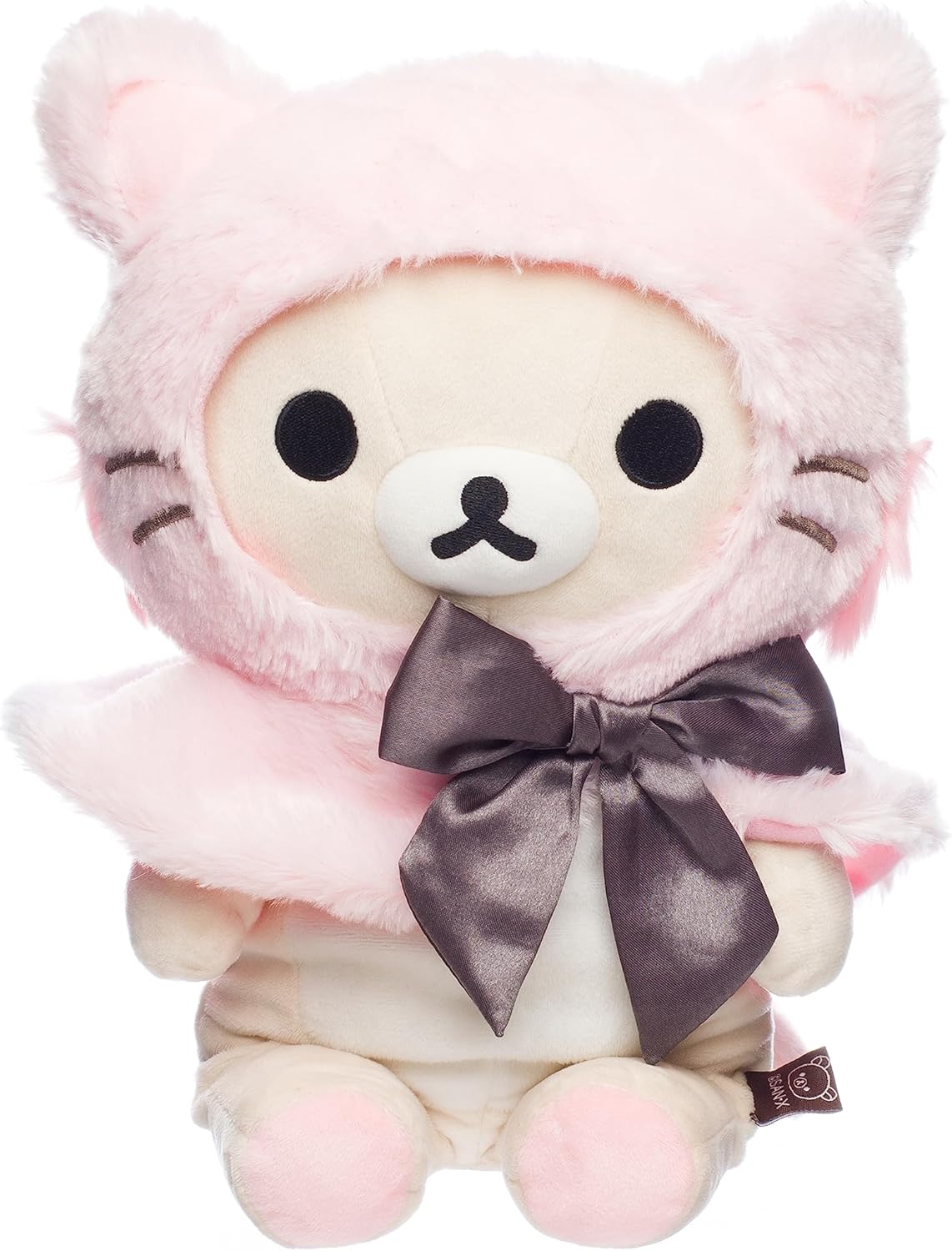 Korilakkuma Dressed in a Pink Hooded Cat Cape Plush