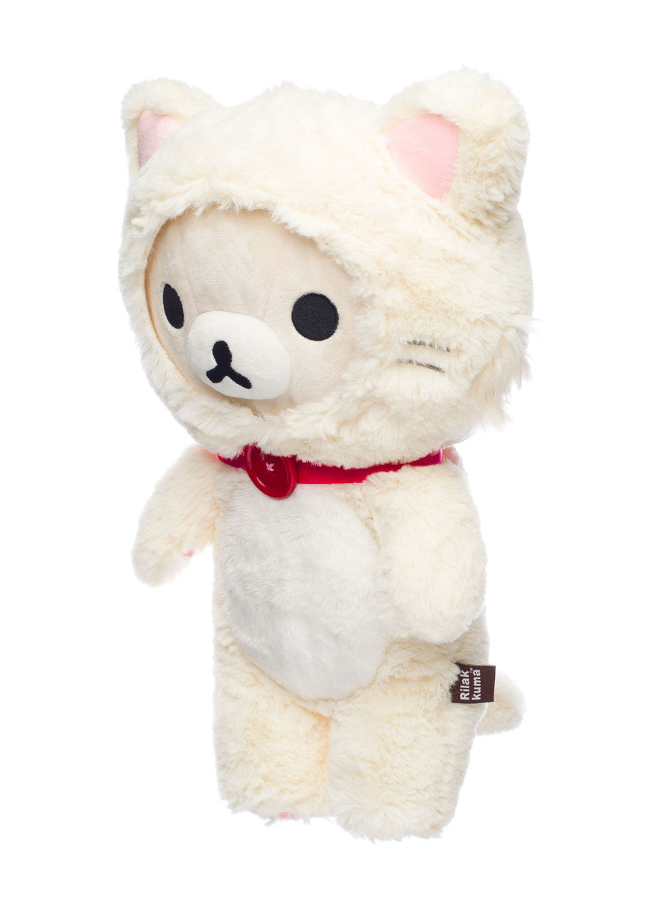 Korilakkuma in a White Cat Fluffy Costume Plush