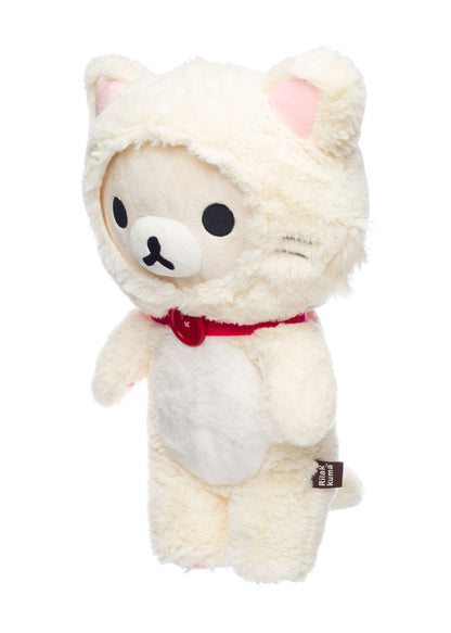 Korilakkuma in a White Cat Fluffy Costume Plush