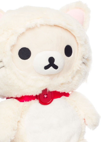 Korilakkuma in a White Cat Fluffy Costume Plush