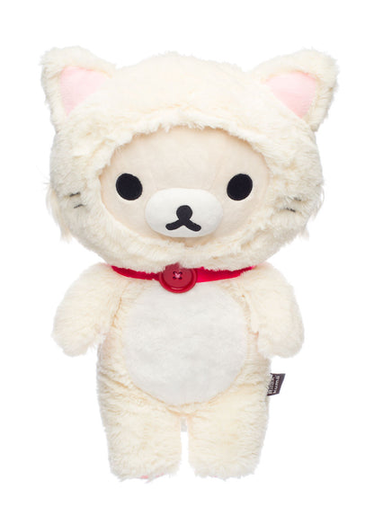 Korilakkuma in a White Cat Fluffy Costume Plush