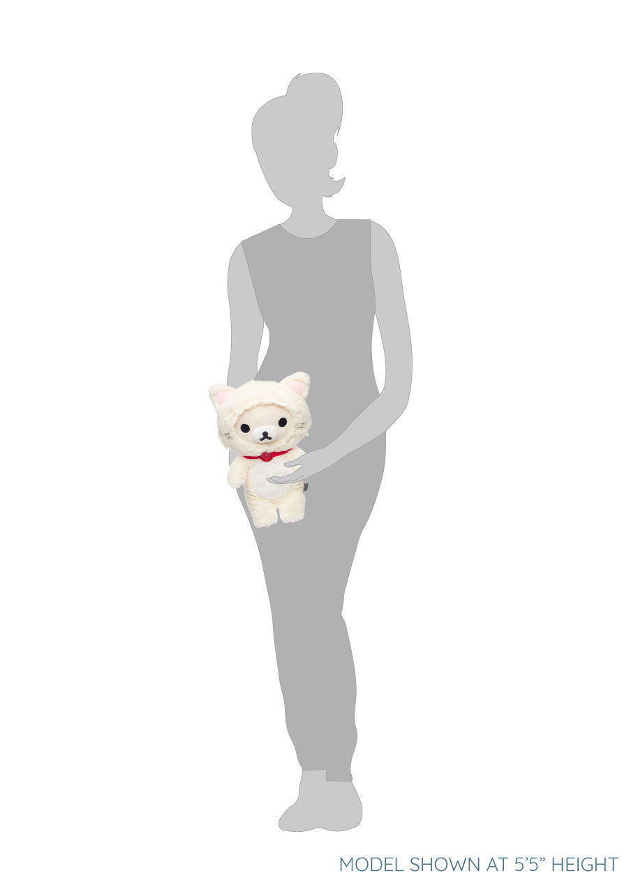 Korilakkuma in a White Cat Fluffy Costume Plush