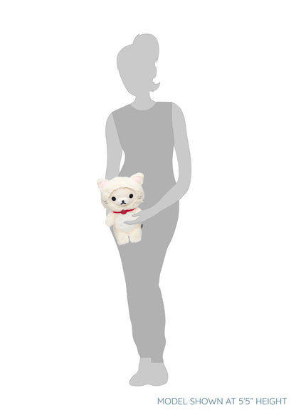 Korilakkuma in a White Cat Fluffy Costume Plush