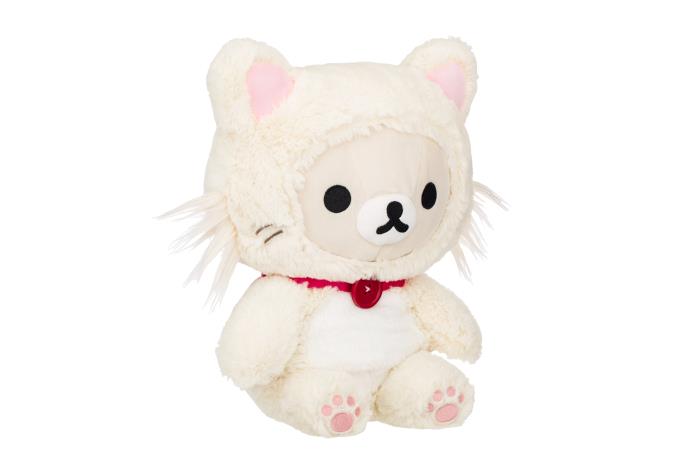 Korilakkuma in a White Cat Fluffy Costume Plush