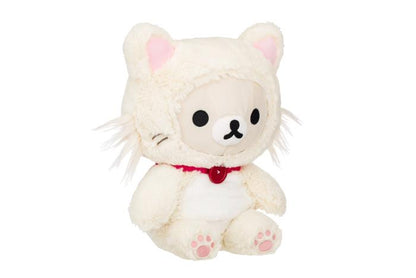 Korilakkuma in a White Cat Fluffy Costume Plush