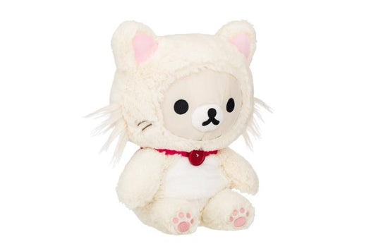Korilakkuma in a White Cat Fluffy Costume Plush