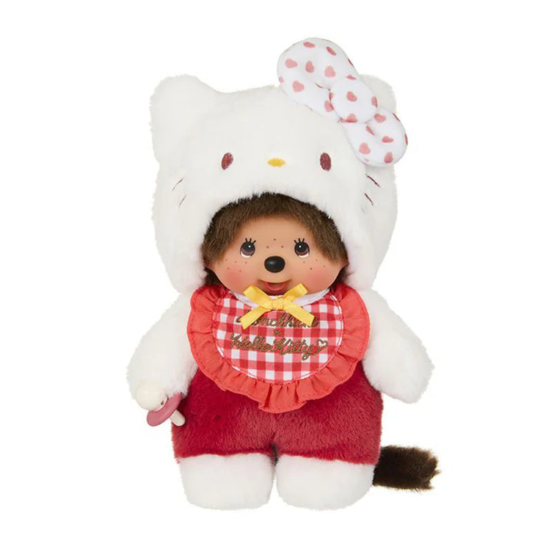 Monchhichi Dressed up as Hello Kitty Gingham Figure