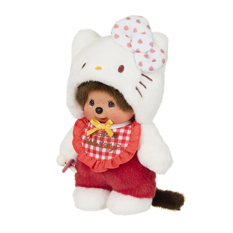 Monchhichi Dressed up as Hello Kitty Gingham Figure