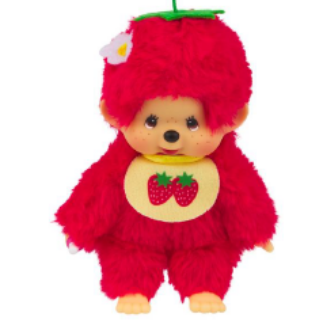 Sekiguchi Monchhichi Fruit Color Strawberry Plush Doll